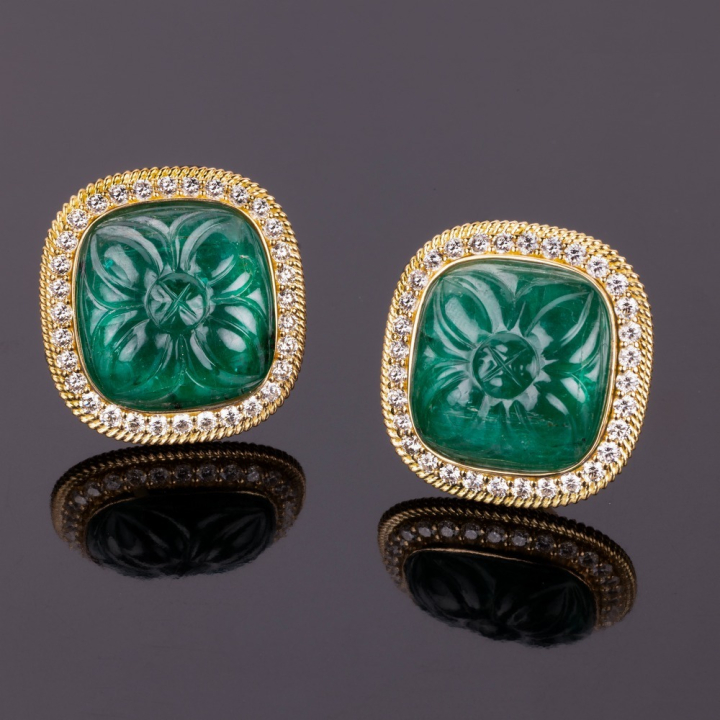Firenze, Coloured gem and diamond earrings